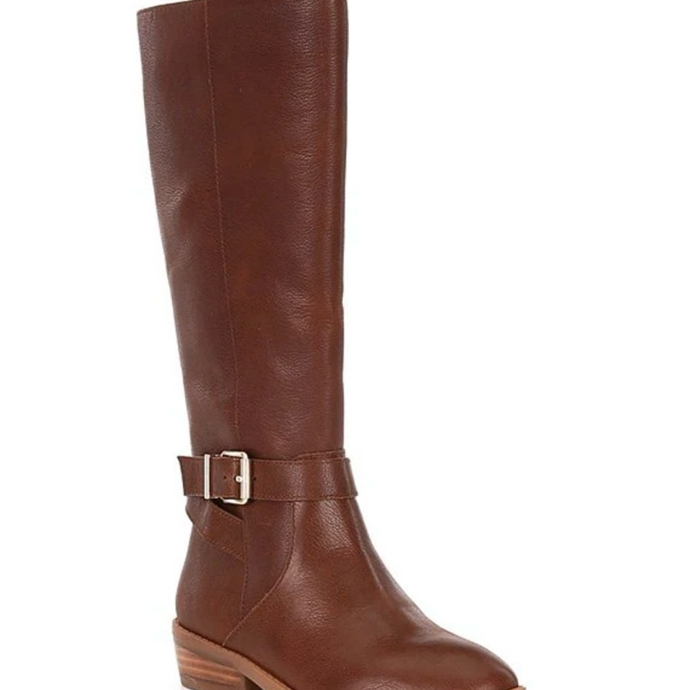 GB Brown Leather Knee-High Kids Boots Size:2M